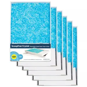 6 Pack PetSafe ScoopFree Blue Crystal Litter Tray Refills, 4.5 lb Each, Easy Clean, For Automatic Litter Boxes