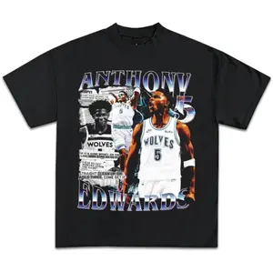 Youth and Adult Anth0ny Edwardds T-Shirt 90s Vintage Inspirational Basketball Graphic Tee Shirt for Men Women