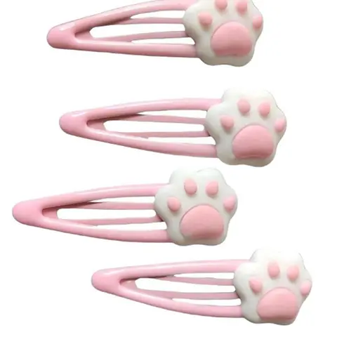 Cute Cat Paw Design Hair Clips Set, Super Cute Clips, Fashionable Hair Accessories for Women & Girls, Minimalist Headwear Suitable for Thick Hair, Hairclips