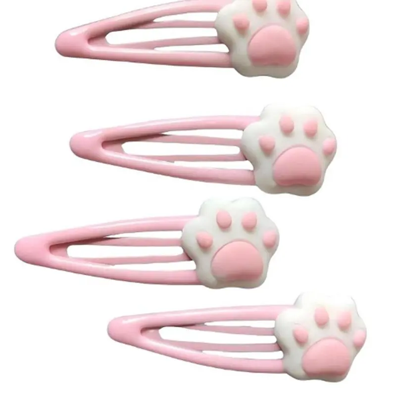 Cute Cat Paw Design Hair Clips Set, Super Cute Clips, Fashionable Hair Accessories for Women & Girls, Minimalist Headwear Suitable for Thick Hair, Hairclips