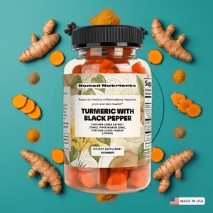 Nomad Nutrients Turmeric Gummies with Black Pepper 60 Gummies 100mg Active Ingredients Supports Joint Bone & Skin Health USA Made