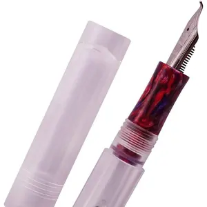 Majohn C1 Fouintain Pen Bent Nib, Fine to Broad Size, Eyedropper and Converter Filling, Transparent  Mini Pocket Fude Pen