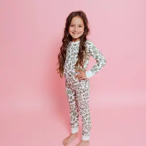 Organic Kids Pajamas - Green Leaves
