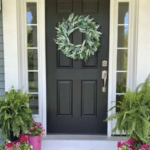 2026 Spring Eucalyptus Wreath Door Decoration - Artificial spring and summer wreaths with green leaves, suitable for farmhouse walls, Windows or wedding home decoration. Green door knockers, spring decorations, St. Patrick's Day, Valentine's Day, Ramadan
