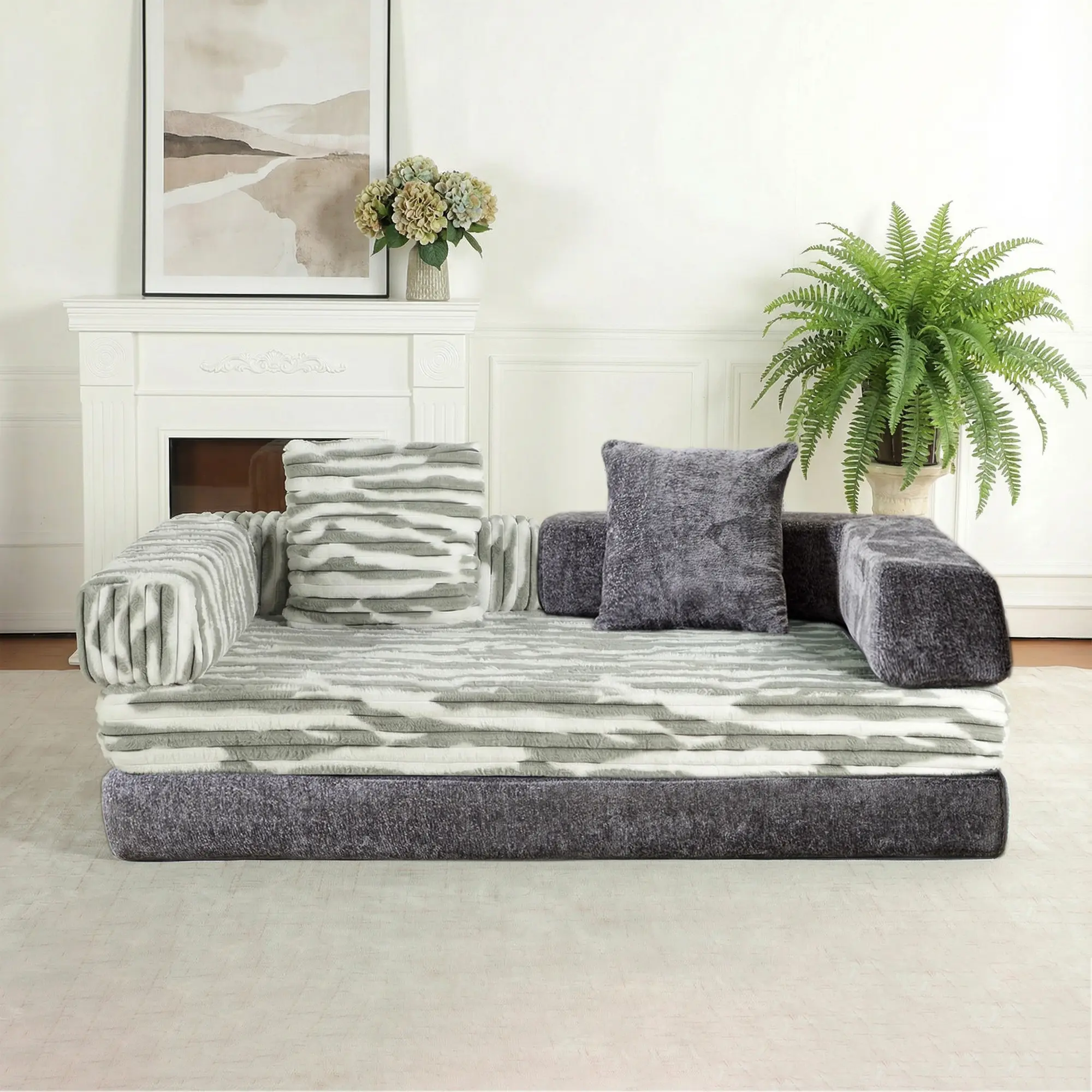 Light Grey Couch + Grey Cover