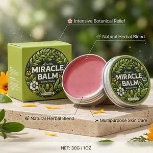 Miracle Balm - Natural Herbal Soothing and Repairing Ointment | Powerful botanical formula to relieve skin irritation, rashes, and dryness. Advanced leg care | Multi-purpose skin repair cream - 30g/1oz Cosmetic