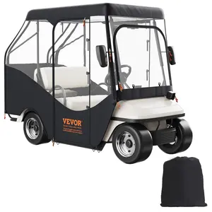 VEVOR Golf Cart Enclosure, TikTokShopBlackFriday, 600D Polyester Driving Enclosure with 4-Sided Transparent Windows, 4 Passenger Club Car Covers Universal Fits for Most Brand Carts, Sunproof Dustproof Outdoor Cart Cover