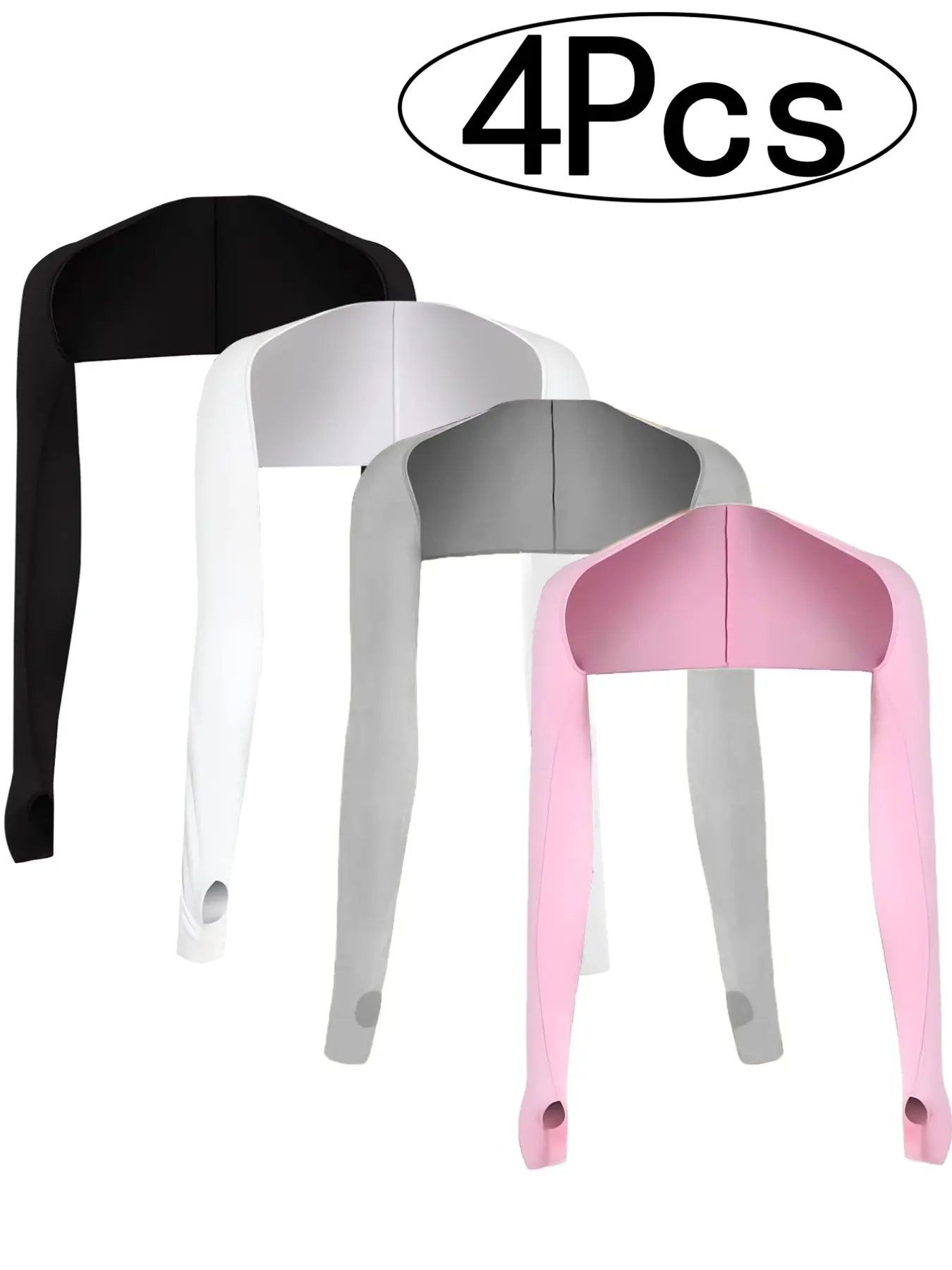 4Pcs-Sun Protection Shawl Sleeve Covers Summer Sports High Stretch Quick Dry Breathable Shoulder Sleeves Outdoor Cycling Arm Sleeves Unisex