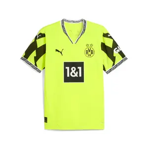 PUMA Mens Bvb Anniversary V-Neck Short Sleeve Jersey Casual - Green