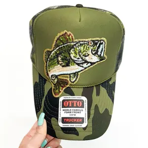 Sequin Bass Fishing Otto Trucker Hat Women’s Hat - Accessories