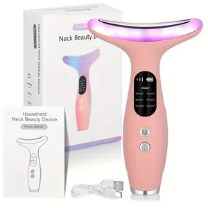 New Facial Neck Beauty Instrument, Facial Beauty Machine, 7 Modes, Home Neck and Face Massager, Vibrating Heating Massage, Rechargeable USB, Perfect Christmas Gift
