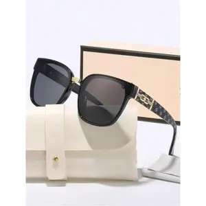 Unisex Retro Cat-Eye Sunglasses, Stylish Rectangular Frame with Classic Tinted Lenses, Face-Slimming Trendy Shades Perfect for Casual Outfits & Spring Outdoor Fun