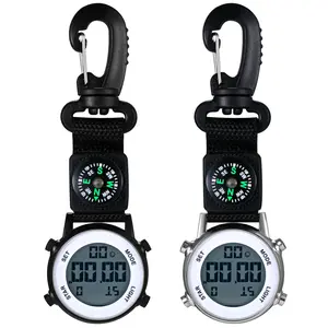 OIDEA LED Multi-Function Digital Compass Carabiner Clip Watch Flashlight Outdoor Sports Watch 3ATM
