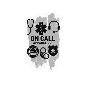 On Call Apparel Kiss-Cut Stickers,  Police Decals, Laptop Stickers, Emergency Service Gifts, Motivational Stickers