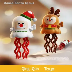 Christmas Santa Reindeer Clockwork Toy, Funny Twisted Dance Action, Fun Dancing Christmas Gift, Perfect Holiday Party Present