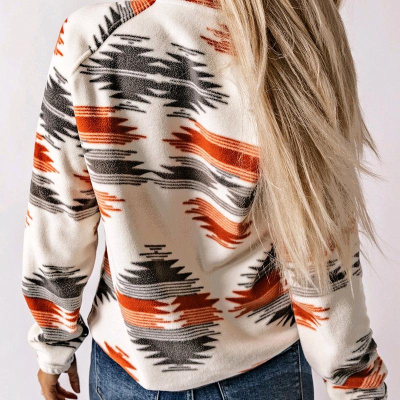 Womens Vintage Fleece Jacket Western Aztec Print Long Sleeve shacket trendy woman puffer  jacket winter  coat