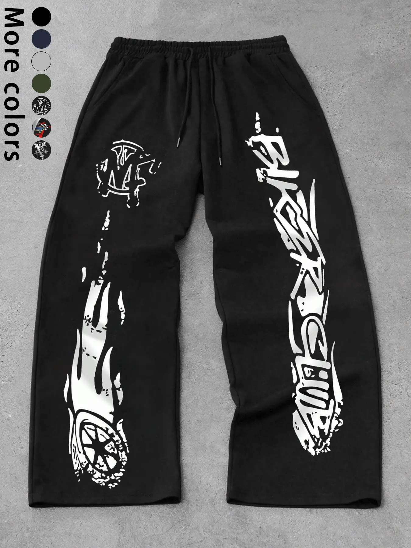 Men's Y2K Street Style Straight Leg Pants, Loose Waistband Joggers
