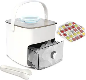 Ice Cube Tray with Lid & Bin Ice Maker for Freezer Ice Trays Ice Container- Ice Molds for , , Coffee Drinks,  with Ice Tongs Kitchen Gadgets Tools (White)