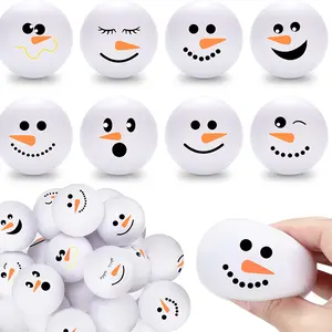 12/24pcs of Snowman Stress Balls with Various Facial Expressions, Perfect for Filling Easter Eggs, Party Favors, Gifts, Stocking Stuffers, Gift Bags, And Classroom Presents - Assorted Types