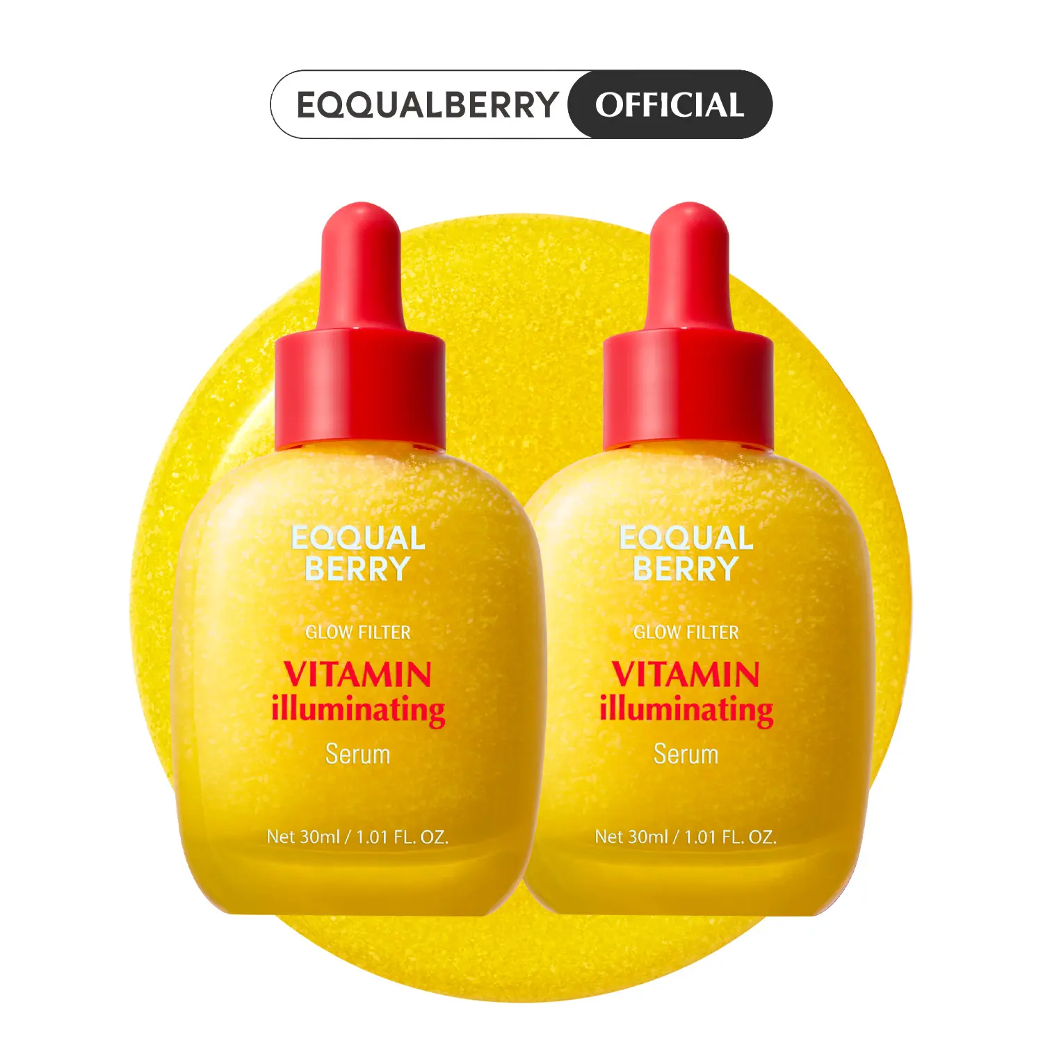 EQQUALBERRY Vitamin Illuminating Serum (2-Pack) – Brightening Vitamin C Serum with Niacinamide| Strengthens skin barrier| Hydrates using Ceramide and Hyaluronic Acid, 1.01oz / 30ml Each