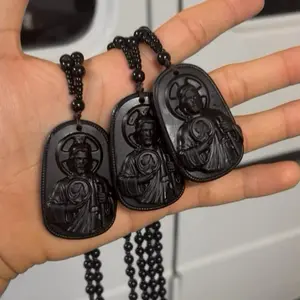 San Judas Handmade Rosary Necklace - Elegant Unisex Design with Intricate Bead and Medallion, High-Quality Material for Adults