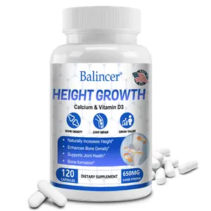 Balincer Calcium Vitamin D3 Health Supplement - Supports Height - Supports Joint Health - Supports Bone Density - 120 Capsules