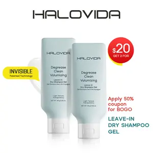 HALOVIDA Leave-in Light Hair Dry Shampoo Gel 2.28oz,No-Rinse Shampoo Gel,Instant Oil Absorption & Invisible Volume Boost,Long-Lasting Oil Control,Soothing & Comfort,Affordable,4D hyaluronic acid