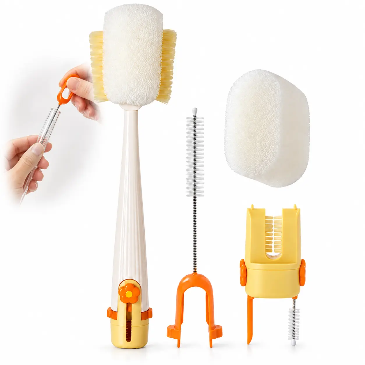 5-in-1 multifunctional bottle washing brush, ideal for cleaning cup lids and home kitchen chores