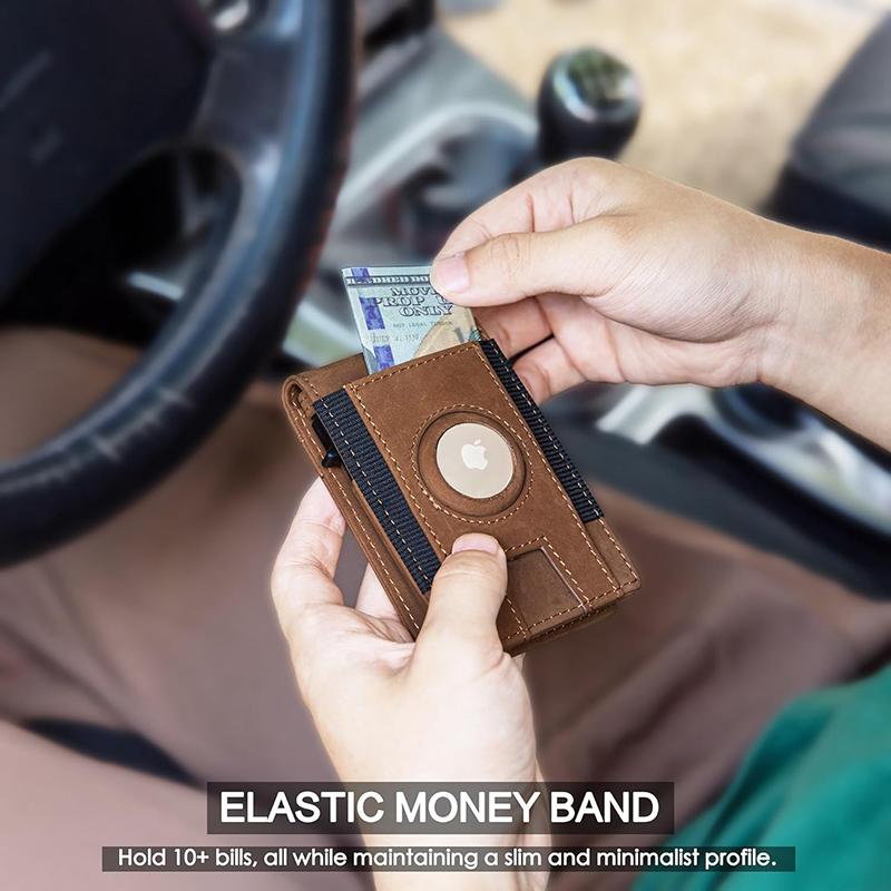 Airtag Credit Card Holder Bifold Slim Minimalist Pop up Wallet RFID Blocking Magnetic Wallet for Men