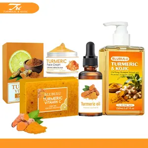Turmeric-Infused Kojic Acid Hydrating Soap Bar & Nourishing Oil & Turmeric Shampoo & Cream Set, 1 or 2 Sets Options Brightening Moisturizing Facial Skin Care Kit, Radiant Daily Skincare Product for Women & Men, Turmeric Glow Set summervibes