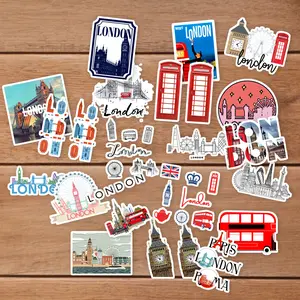 Stickers Pack 20 Pcs London Guitar Laptop Waterproof City Car  Colorful Bumper Water Bottle Skateboard Luggage Aesthetic Bike Vinyl