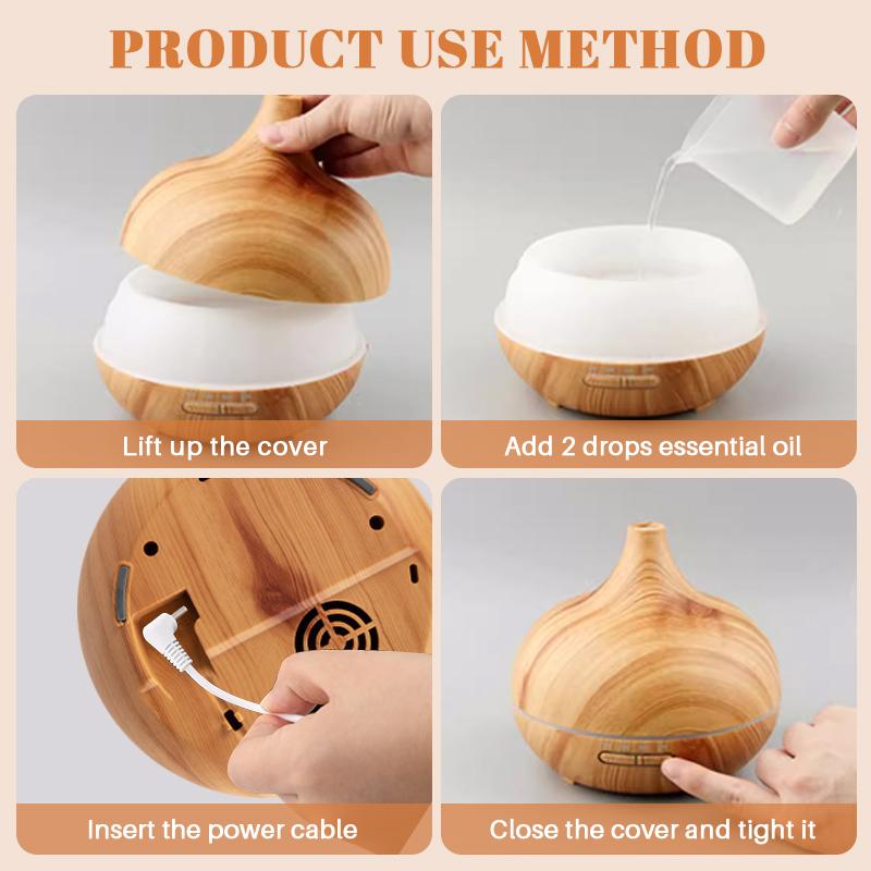 AESHORY Essential Oil Diffuser 550ml, Aroma Diffuser with 12PC Essential Oil Timer Cool Mist Humidifier for Large Room