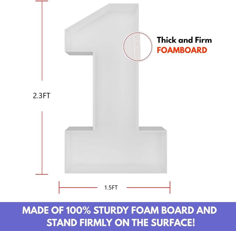 2.3ft Marquee Numbers Mosaic Numbers for Balloons Mosaic Balloon Frame Pre-Cut Foam Board for Christmas Baby Shower Engagement Wedding Birthday Bachelorette Party Decorations Backdrop Decor