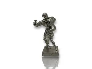 Athlete Wrestling a Python – Hand-Poured Silver Collectible Statue (Made in USA)