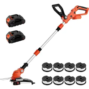 20V Electric Weed Wacker Cordless Edger Lawn Tool 2 X 2.0Ah   Weed Eater with Charger, 12 Inch Lightweight String Trimmer, Auto Line Feed Grass  Lawn Mower Garden Tools for Yard