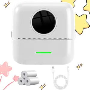 Mini Pocket Bluetooth Printer Portable Thermal Printer with 5 Rolls Paper, For Diary/DIY Scrapbooking/Travel/Notes/Lists/Labels/Memo, Kids Receipt Printer, Gifts for Women, Kids Christmas, Compatible with All Phones, Thanksgiving Gifts, Gifts for Boys