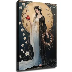Persephone Premium Matte Wall Art, Greek Goddess of Spring and The Underworld, Art Nouveau Mythology, Divine Feminine Decor, Elegance