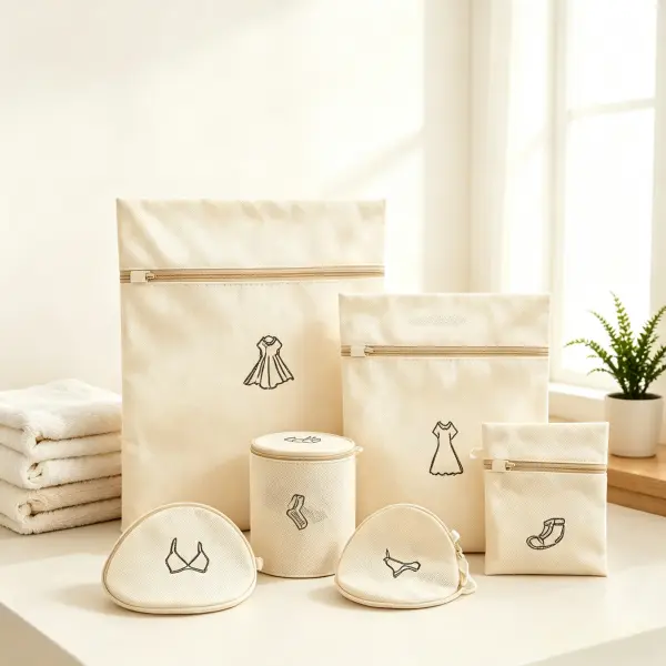 6-piece set of double-layer, thickened mesh laundry bags—an for home use; these delicate laundry bags are suitable for clothing,pants,socks,and underwear. accessory washing  reusable wash cleaning compact storage self-locking zipper tool removable machine