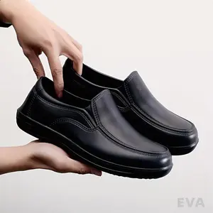 Men'S Casual EVA Slip-On Kitchen Shoes, Solid Color, All-Season, Round Toe, Non-Slip Waterproof Work Sneakers, Low Top, No Lining - Perfect for Daily & Casual Wear