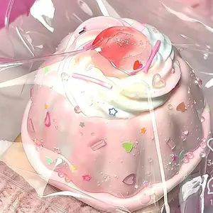Creamy Strawberry Pudding Silicone Stress Relief Toy, Slow Rebound, Cute Squeezable Fun, Stress Relief Gadget for Students