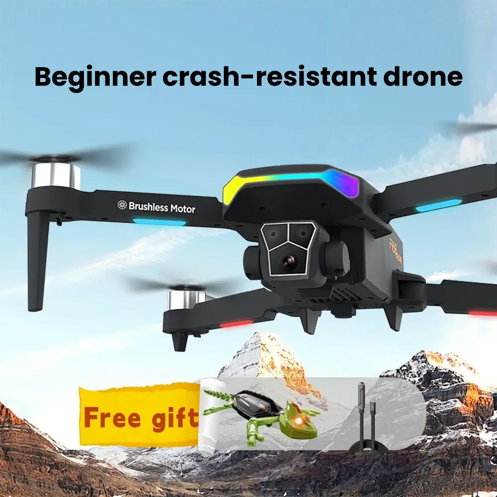 F168 Portable Compact Fold Foldable RC Quadcopter Drone with Brushless Motor, Triple Electric-Adjustable Cameras, 23-25 Mins Flight Time, 360° Flip, Crash-Safe Design, Accessories for Aerial Photography & Aerial Video