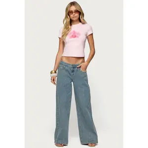Stitch & Pleat Low Rise Baggy Jeans