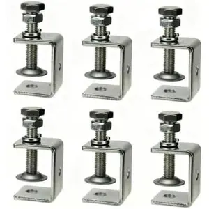 Stainless Steel C-Clamps, Mini Tiger Clamps for Woodworking, Heavy Duty Metal U Clamps with Stable Wide Jaw Opening/I-Beam Design for Metal Working Woodworking Welding Building (1 3/16 In-6pcs)