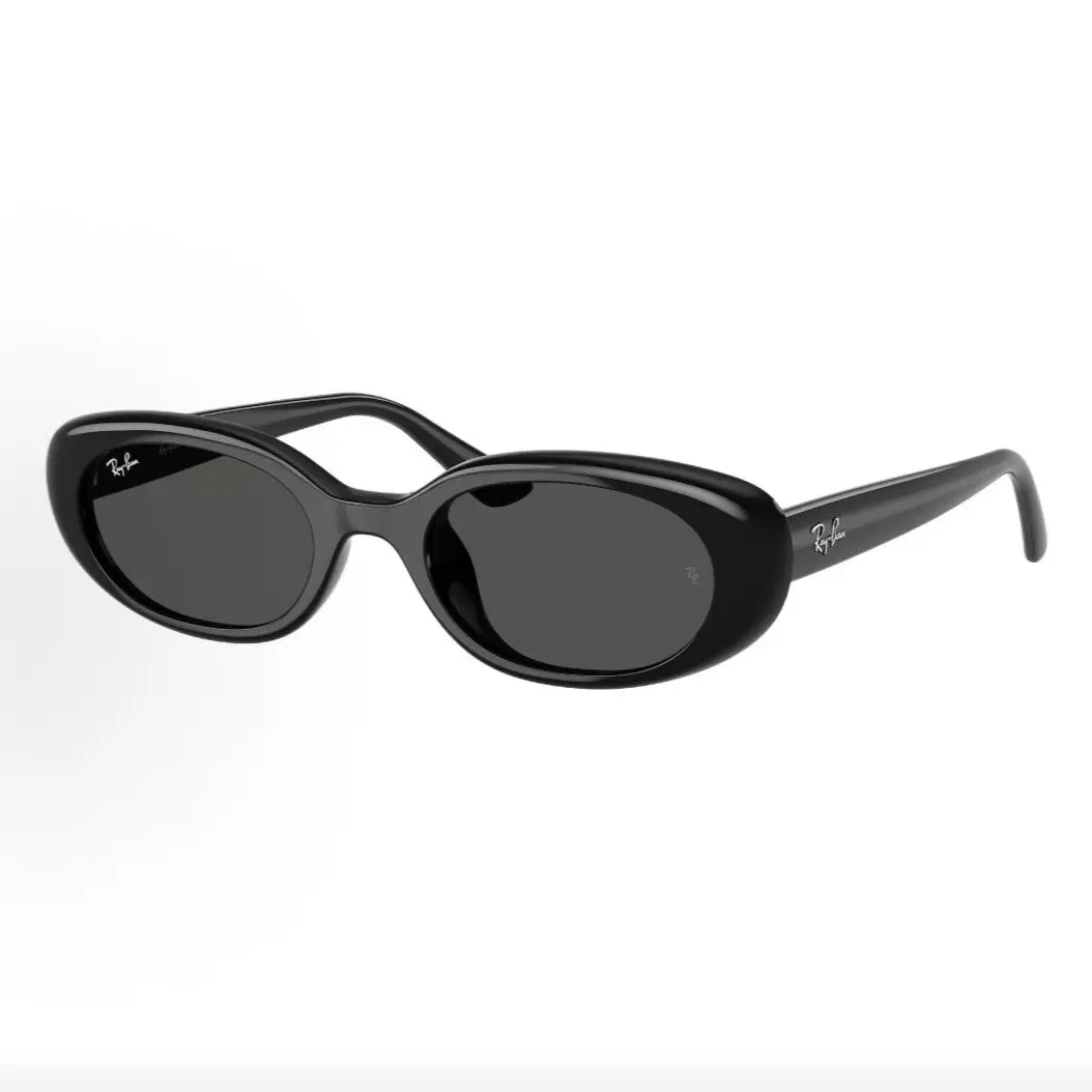 Pre-owned Brand new Ray Ban Oval RB4441 Sunglasses, Gloss Black Frame / Solid Dark Grey Lens（Do not purchase directly. Contact us for details.）