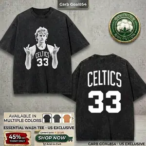Larry Bird Celtics Graphic Men's Pattern Printed Cotton TShirt Vintage Basketball Style Tee, Soft & Breathable For Casual Wear, Great Gift For Fans & Sports Enthusiasts – Show Your Attitude!
