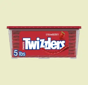 TWIZZLERS Twists Strawberry Flavored Chewy Holiday Candy Tub 5 lb Bulk Kosher Certified Perfect for Parties and Movie Marathons