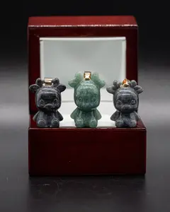 Micro Reindeer Jade Pendant