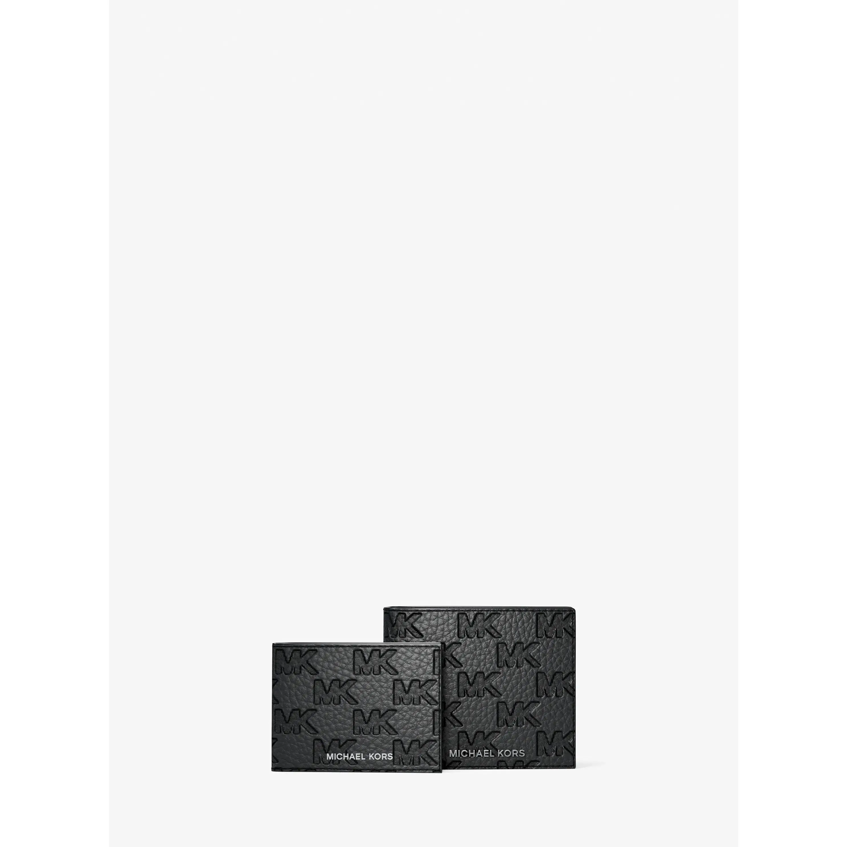 Hudson Logo Embossed Leather Billfold Wallet and Passcase
