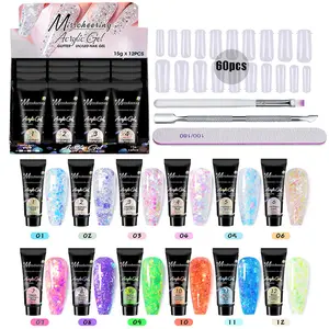 Poly Nail Gel Kit, Poly Nail Gel Set 12 Color 15ml Clear Builder Nail Gel Set Nail Extension Gel Basic Gifts For Women