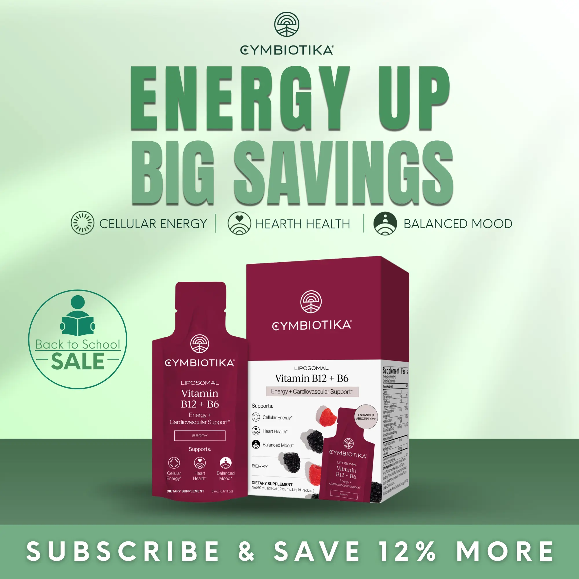 Liposomal Vitamin B12 + B6 | 12-Packet Starter Kit | Cellular Energy, Brain & Nerve Health | Cardiovascular Support | Dual B12: Methylcobalamin + Adenosylcobalamin | Active P5P & Methylfolate | Vegan | Third-Party Tested